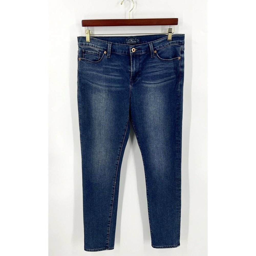 Lucky Brand Womens Jeans Size 14 Dark Blue Denim Brooke Skinny Womens